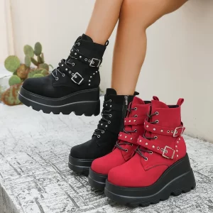kf-S1770f9e58a8b4f6e8e4d88eb629da675O 2025 Women Comfortable Ankle Boots Luxury Casual Elegant New Boots Platform Chunky Designer Shoes for Women Zapatos De Mujer