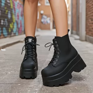 kf-S3432e3d0a0984a87869f9056a3a2d07eF New Summer Platform Ankle Boots, Suitable for Women, Casual Shoes, Women's Lace-up Platform Boots