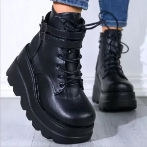 kf-S4ae18d9dc787490b888e5dbfbcf5c1e43 Gothic Black Boots Ankle Shoes on Heels Platform Sneakers Chunky for Women Luxury Designer Casual New Rock Booties